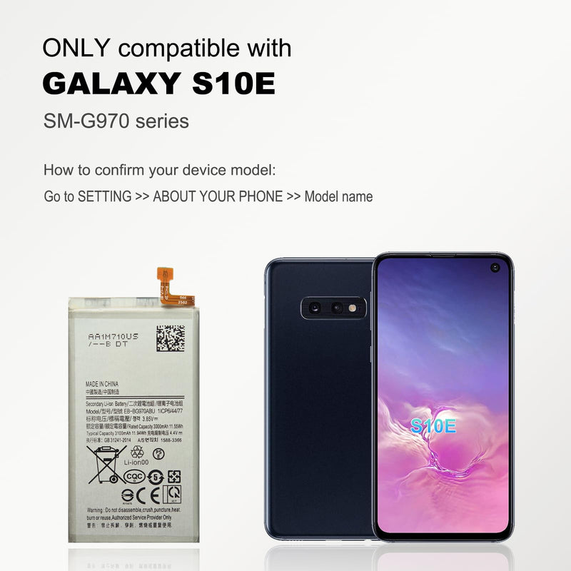 for Galaxy S10e Cellphone Battery Replacement Kit EB-BG970ABU, with Installation Guide & Repair Tools