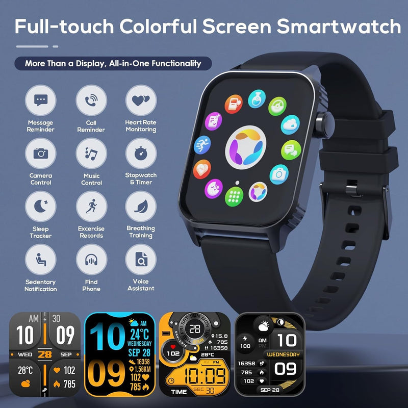 Smart Watch for Men, 120 Sports Modes Smartwatch with 1.83" HD, Alexa Built-in, Heart Rate/Sleep Monitor, IP67 Waterproof, Bluetooth Call & Music Control Fitness Watch for iPhone/Android (Black) Deep Black