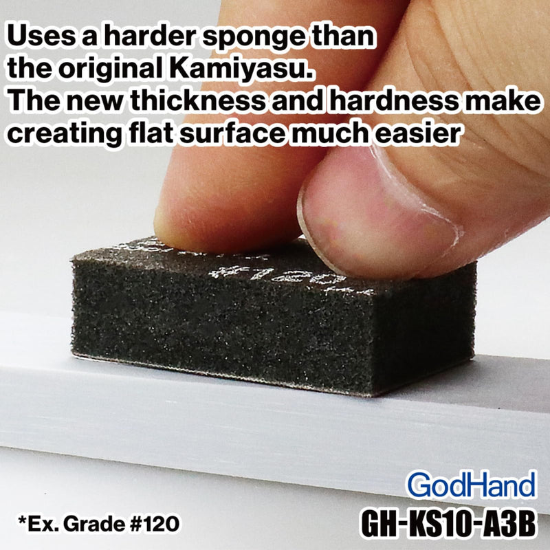 GodHand Kamiyasu Sanding Sponge Assortment Set Coarse Medium Fine 120, 240, 400, 600, 800, 1000, 2000, 4000, 6000, 8000, 10000 Grit 10mm Reusable Pack for Plastic Models 34 Pieces