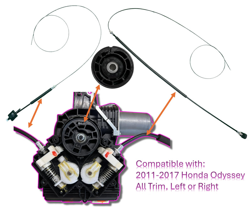 Sliding Door Cable Repair Kit for 2011-2017 Odyssey with Cable and Pulley Wheel Left or Right Door Compatible with Motor 72546TK8A01 on 2011-2017 Honda Odyssey