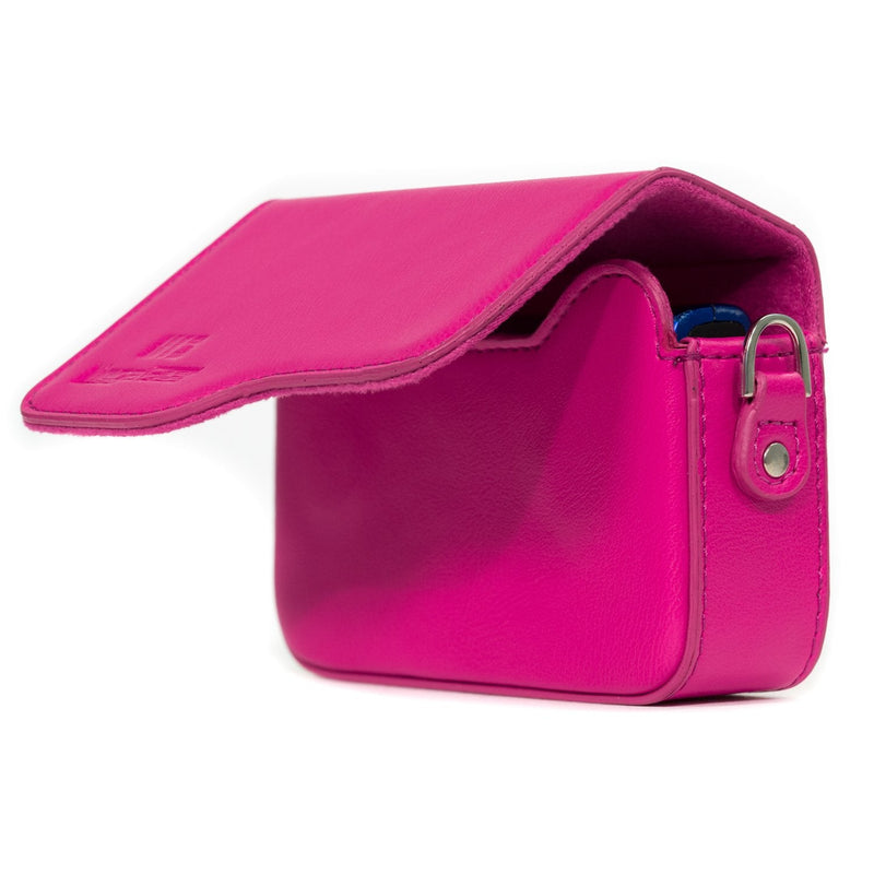 MegaGear Canon PowerShot SX620 HS, ELPH 180, ELPH 360 HS, ELPH 190 is, ELPH 170 is, SX610 HS Leather Camera Case with Strap - Hot Pink - MG1093
