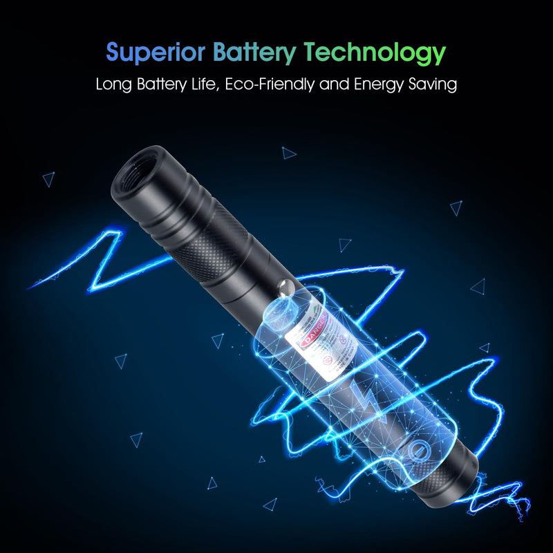 USB-C Rechargeable Green Laser Pointer - Advanced Long-Range Laser Pointer High Power with Star Cap for Astronomy, Construction, Presentations, and Outdoor Adventures