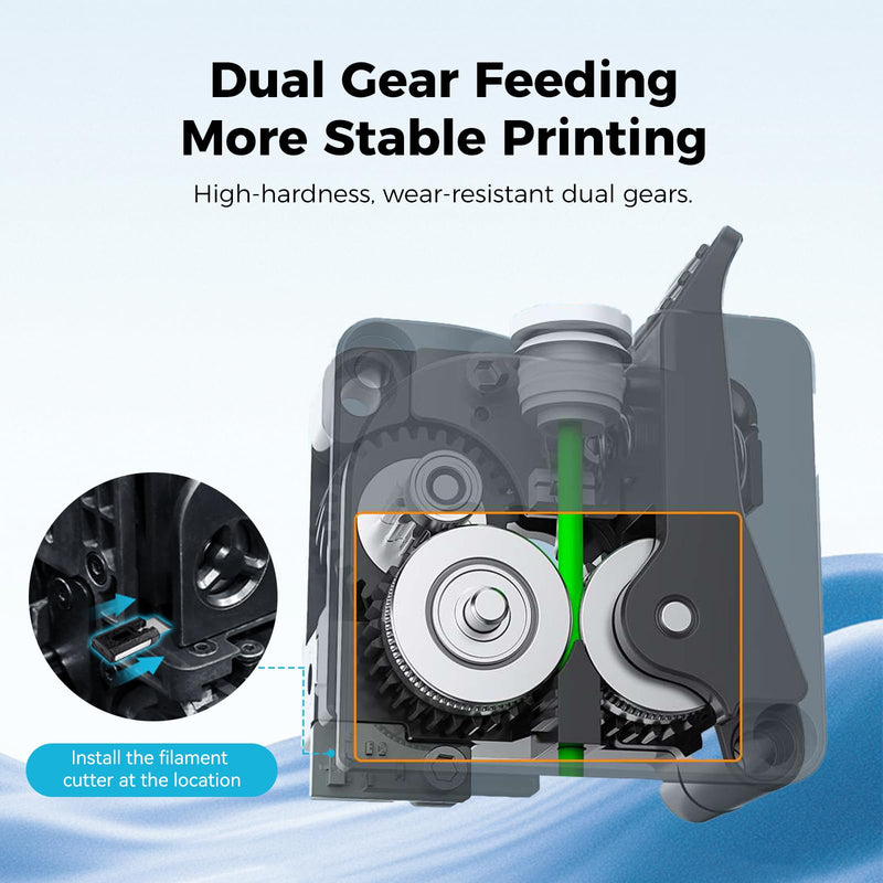 Creality K2 Plus Extruder Kit, Original 3D Printer Extruder Part, K2/ K2 Pro Combo Dual Gears Extrusion Kit with Filament Break Sensor, 6.25:1 Reduction Ratio, Force Up to 80N for Filament Smooth Feed K2 Series Extruder
