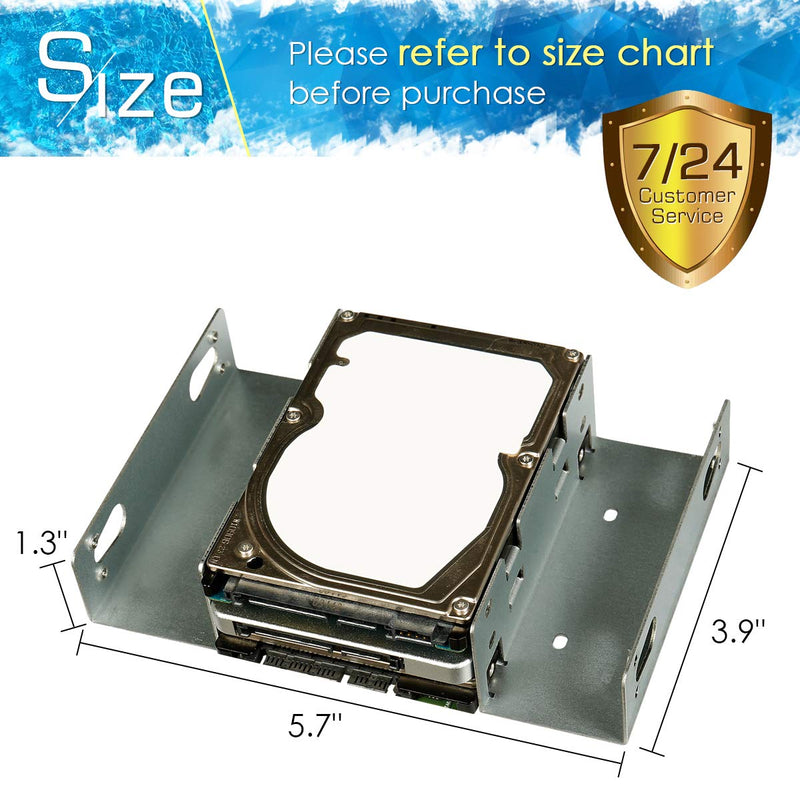 SSD/HDD Metal Mounting Bracket, Convert Any 3.5 inch Solid State Drive/HDD Into One 5.25 inch Drive Bay (3x2.5 SSD/HDD to 5.25 Metal) 3x2.5 SSD/HDD TO 5.25 Metal