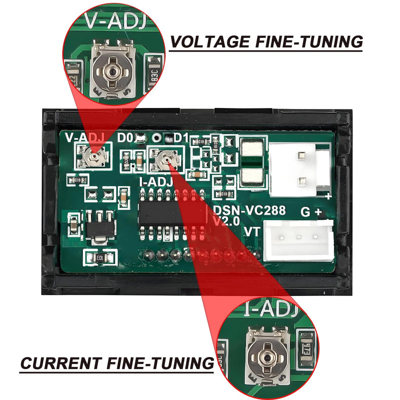 HaoDuoQian Dual Display Volt Amp Meter，2Pcs DC 4.5-100V Digital Voltmeter Ammeter Multimeter Panel LED Digital Current Meter 0-50A LED Display Voltage Gauge Measurement Meters with Shunt