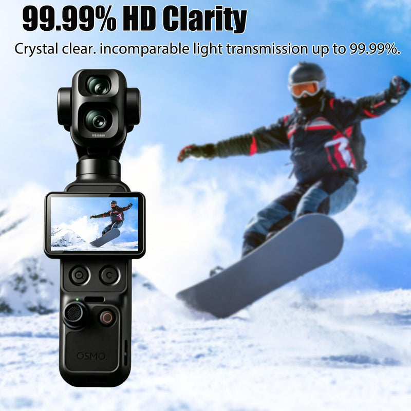 PCTC 3 Pcs Screen Protector for DJI osmo pocket 4 pro | 9H Hardness Tempered Glass for DJI pocket 4 pro Accessories, Anti-Scrach Anti-Fingerprint Anti-Bubble