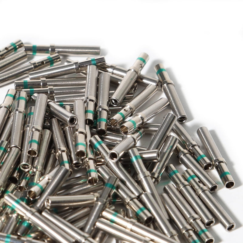 Deutsch Solid Contact Kit Barrel Style Contacts Size 12 16 20 Male Female Terminals DT Series Pin Stainless Steel Crimp Solid Female Male Terminal Set Solid Contacts Socket Connector Wire Blue