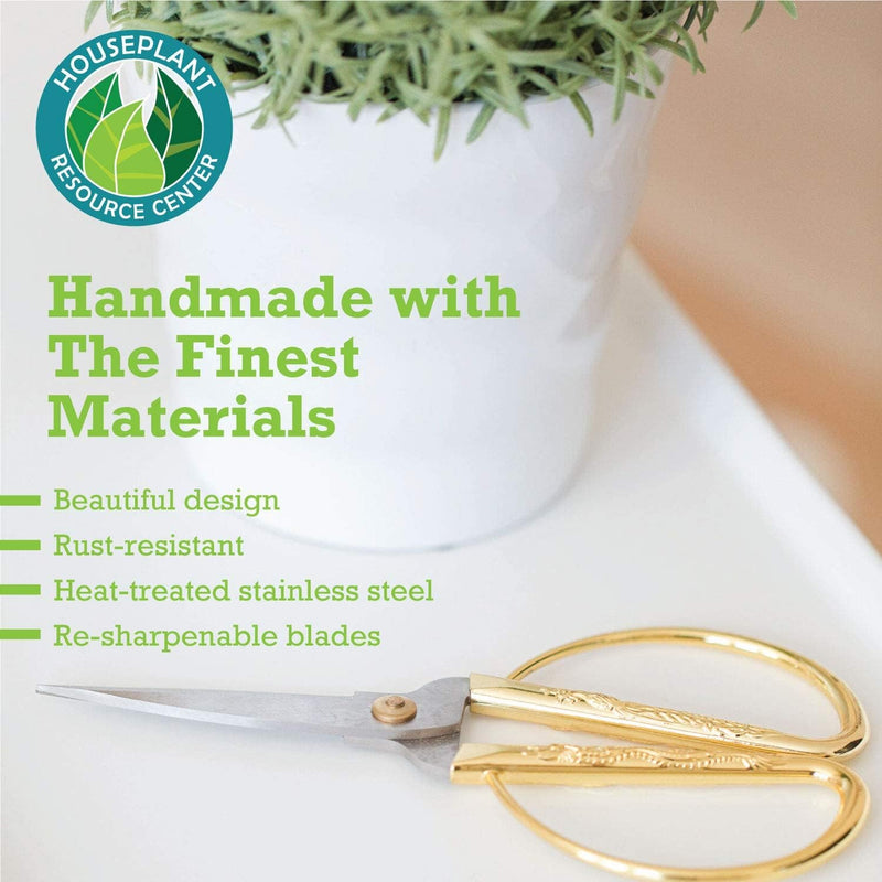 Premium Houseplant Scissors | 100% Stainless Steel, Ultra-Precise Garden Clippers for Propagation & Trimming | Rust-Resistant, Easy Clean Pruning Shears | Indoor & Outdoor | Comfortable & Ambidextrous