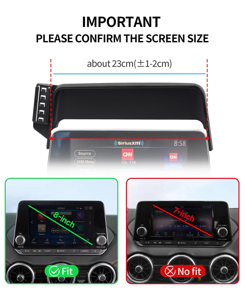 Wireless Charger Car Phone Holder for Nissan Rogue Sentra Altima 8" Screen | Rogue 2021-2026/Sentra 2020-2025/Altima 2019-2025, Auto clamp Cell Phone Mount Accessories 15W Qi Fast Charging Stand