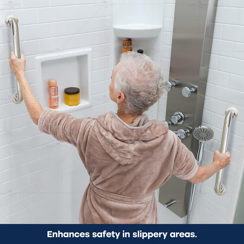  [AUSTRALIA] - Highcraft Grab Bar for Bathtubs and Showers, Anti Slip Shower Grab Bars for Seniors and Elderly, Safety Bar for Bathroom 18" x 1.5" ADA Compliant Grab Bar, Heavy Duty Stainless Steel Shower Handle