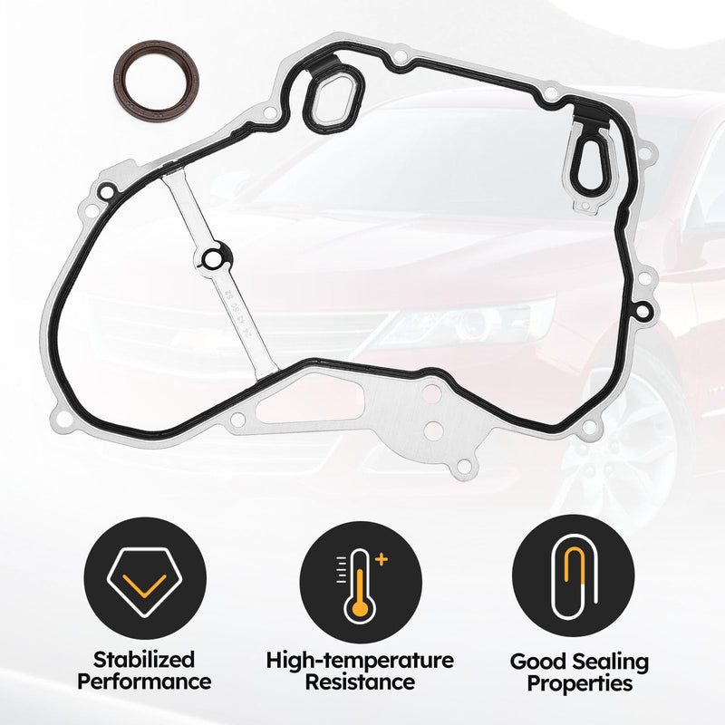 TCS46079 Timing Cover Gasket Set Compatible with 2.0L-2.4L Chevy Cobalt, Equinox, HHR, Malibu,Impala,Orlando,Captiva Sport/GMC Terrain/Buick Regal,Allure, Verano/Pontiac/Saturn Replace# 24435052