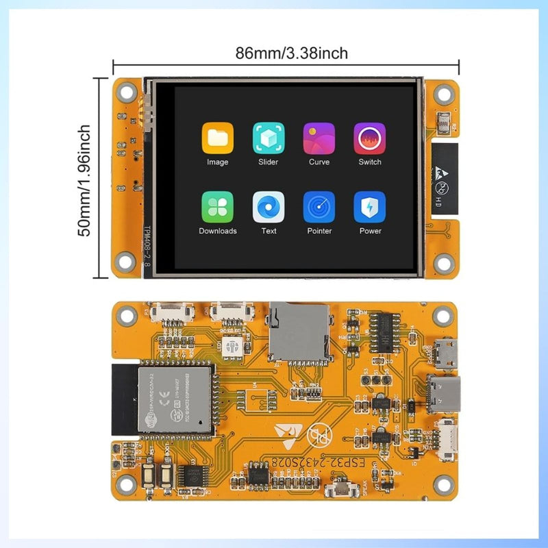 2PCS 2.8" inch ESP32 Display, ESP32 Module ESP32-2432S028R WiFi+BT Dual-core TFT Module ILI9341 Driver for Arduino IoT, ESP32 Development Board 240X320 Smart LCD Display Screen 2.8 inch 2pcs
