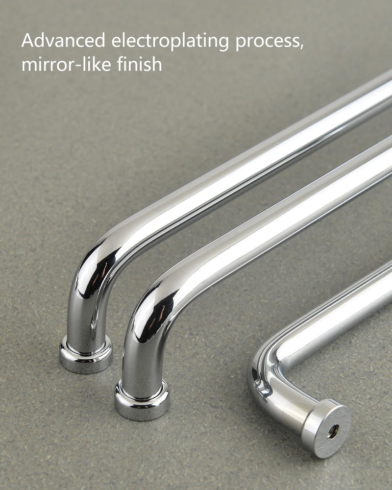 5 Pack White and Silver Cabinet Pulls Chrome Drawer Handles 12-5/8 Inch Hole Center Long Handles for Cabinets and Drawers Modern Closet Door Pulls Kitchen Hardware Pull Handle 12 5/8 Inch(320mm) Chrome Silver