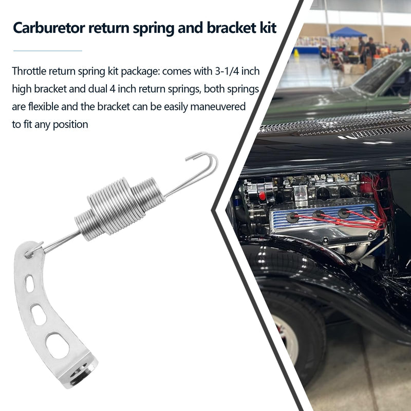 Carburetor Return Spring and Bracket Kit,Compatible with Most 5-1/8 Carburetor Necks, Includes 4708 Throttle Return Spring Bracket, 59206 Throttle Return Spring