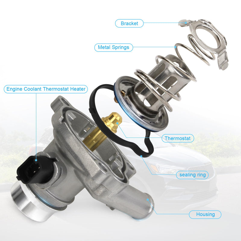 MITZONE Upgrade Aluminium Coolant Thermostat Housing Assembly compatible with Chevy Cruze 2011-2016 Trax Sonic 2012-2020 Buick Encore 2013-2019 1.4L Replace 25200455 55565336 902-808 55565336 (Upgrade Aluminum)