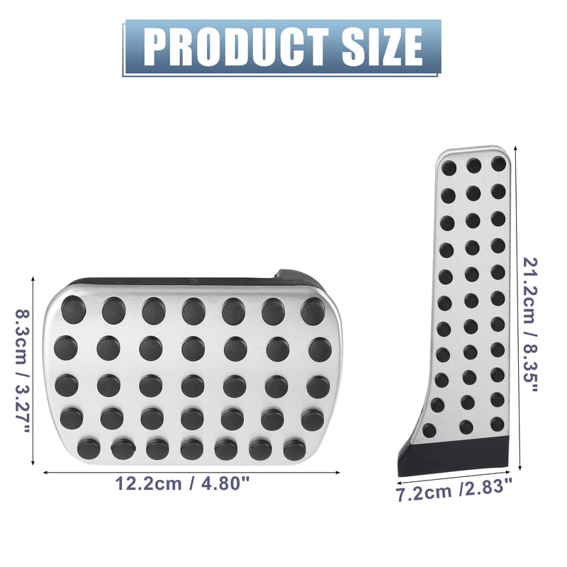 X AUTOHAUX 2pcs Gas and Brake Pedals Pads Cover Anti-Slip for Mercedes-Benz C E S GLC GLE GLK SLK CLS SL Class GLS Stainless Steel Car Pedals Accessories No Drill