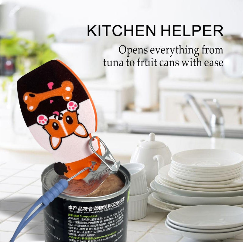 Pull Tab Opener for Food Cans Fridge Magnets Tab Openers for Seniors Cute Cat Dog Food Can Opener Tool for Long Nails Arthritis Sore Hands Dog
