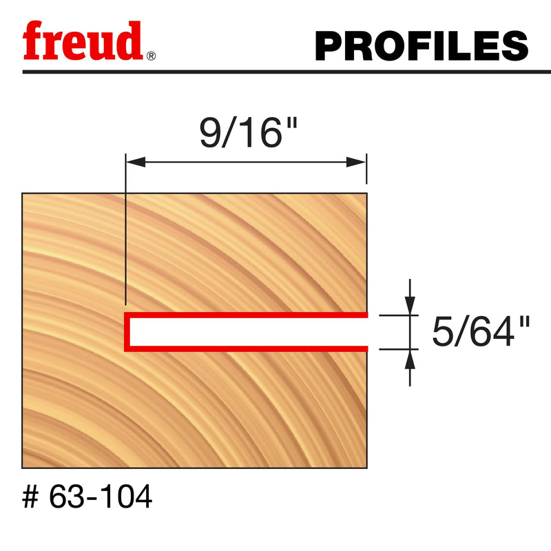 Freud 63-104: 9/16" Depth Slotting Cutter Set with 1/4" shank, 5/64" carbide height