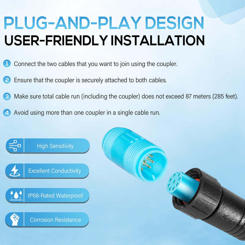 010-12531-00 Marine Network Cable Coupler Extension Cable Coupler Fits for Garmin BlueNet Network