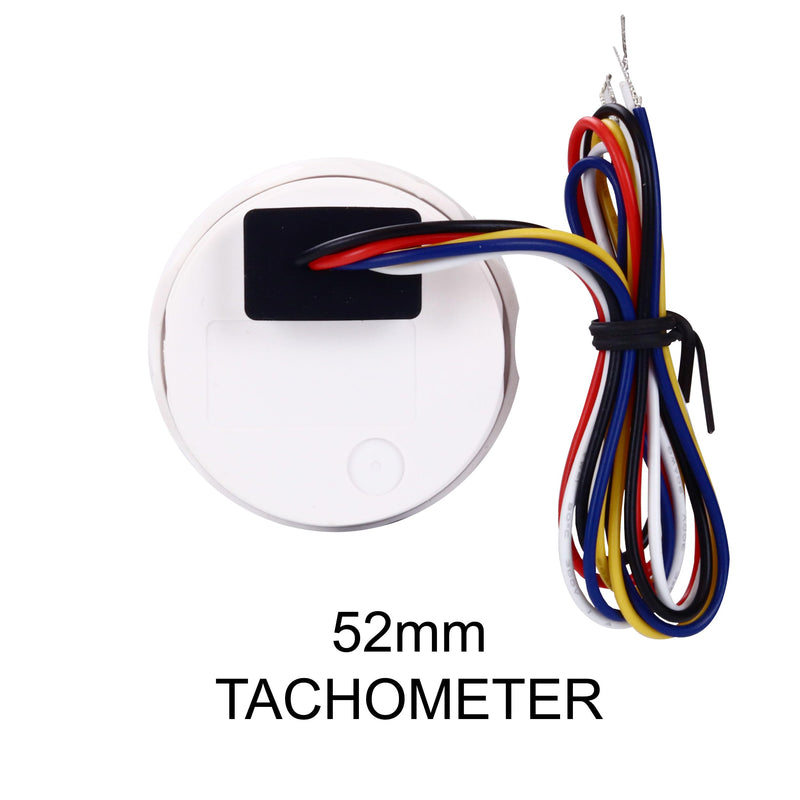 MOTOR METER RACING W Pro Series 52mm 2-1/16" Tachometer 8000 RPM Gasoline Diesel Engine with Hour Meter Black Dial White LED Waterproof for Car Truck Boat Yacht Motorcycle 8000 RPM 52mm