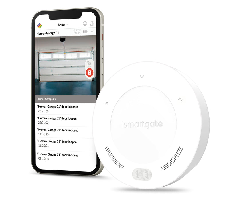 ismartgate MINI Smart gate Opener - Universal WiFi Remote Controller Compatible with Alexa, Google Home, iPhone, Android,Door Left Open Alert, Door Security Systems. No Hub Needed. Wireless Sensor
