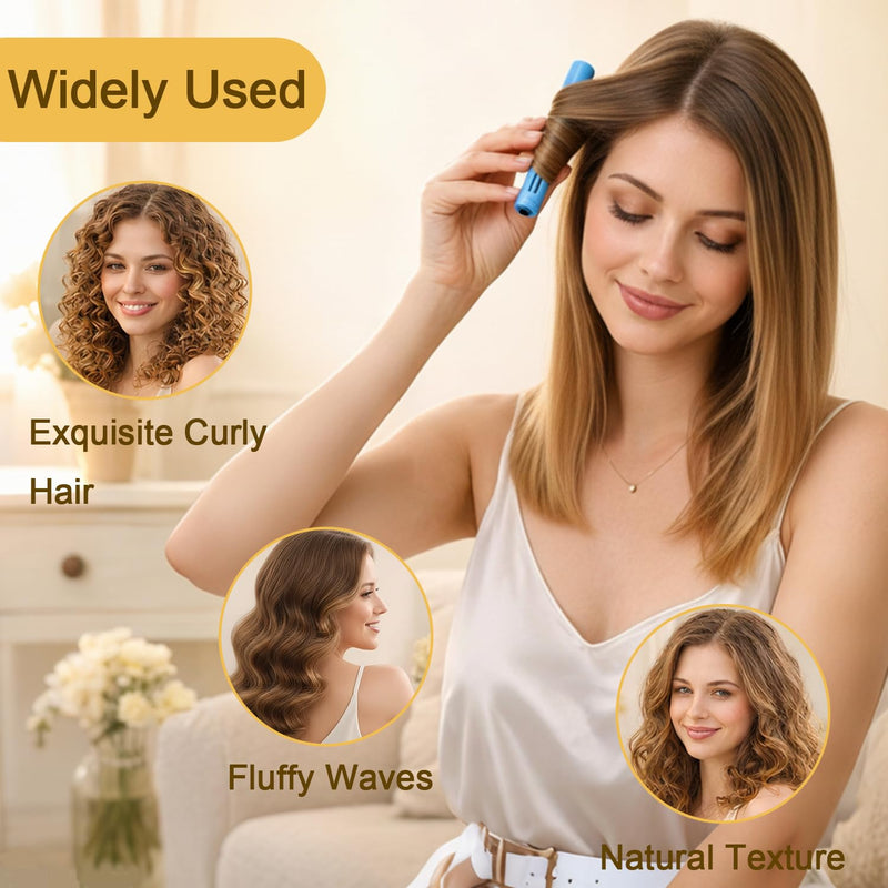  [AUSTRALIA] - 20 Pcs Perm Rods for Short Hair, Medium Curling Rods, Cold Wave Heatless Curling Rollers Set for Long Hair Natural Waves & Curls (0.35 Inches, Blue)