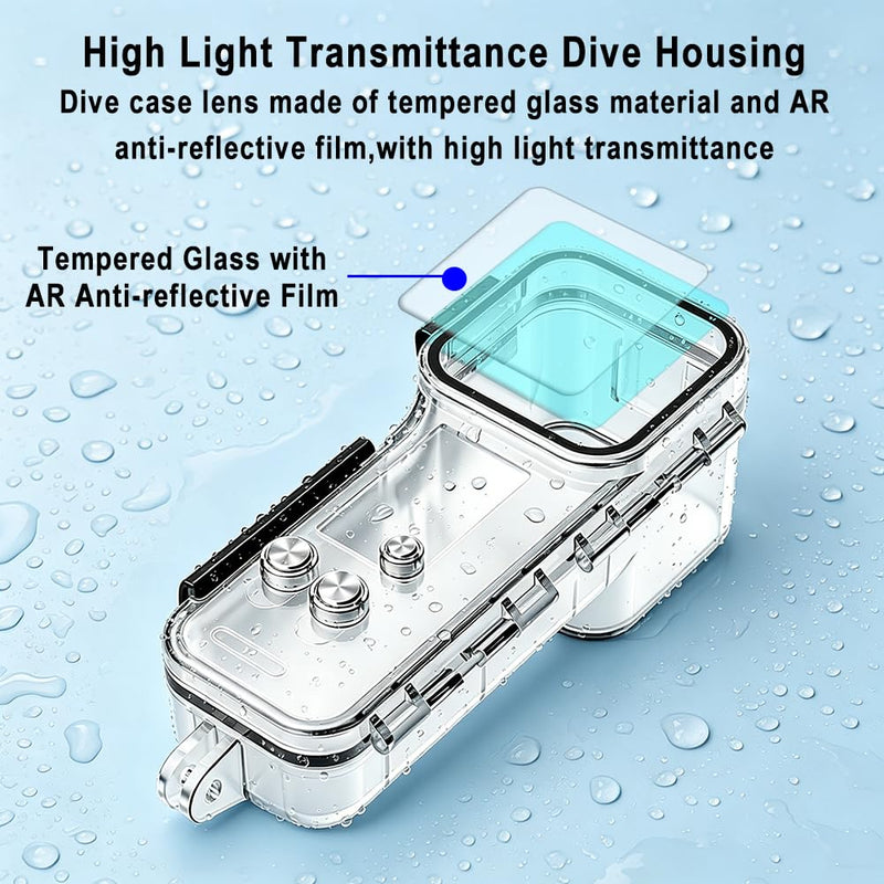 50M/164FT Underwater Waterproof Dive Case for DJI Osmo Pocket 4 | Diving Housing Waterproof Protection Case with Bracket Anti-fog Inserts for DJI Osmo Pocket 4 Camera Dive Accessories