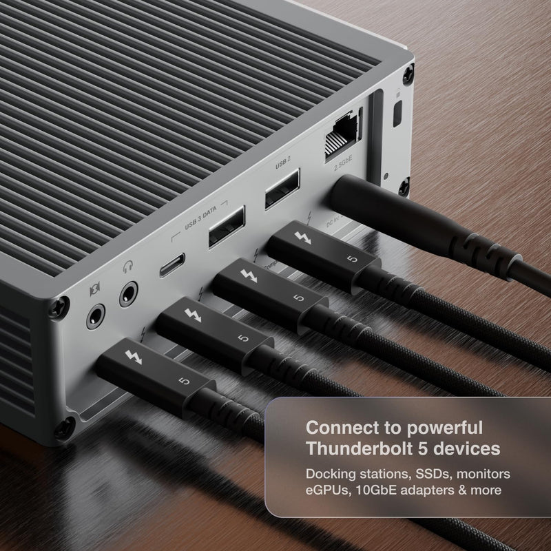 CalDigit Thunderbolt 5 Pro Braided Cable - 120Gbps 240W Power Delivery, Compatible with Thunderbolt 3, 4, USB4 Type C, MacBook Pro, iMac, iPhone 17 Max, Black (0.5m/1.64ft/19.685") 19.685 Inches