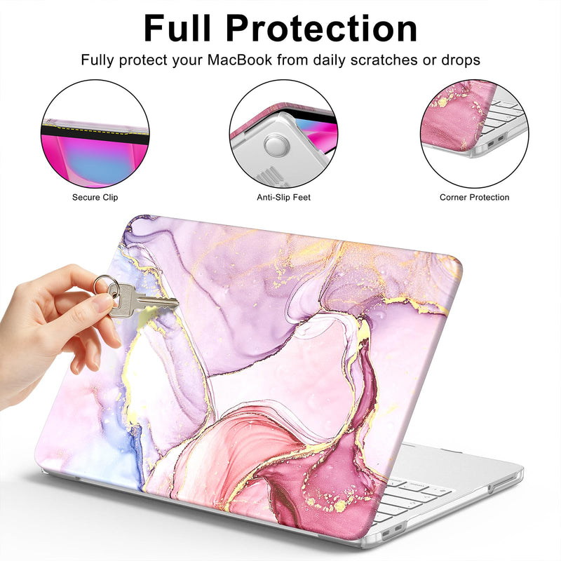 Soke Case for MacBook Neo 13 Inch 2026 A3404 (A18 Pro Chip) - Pink Marble | Stylish Marble Pattern Design, Lightweight, Scratches & Fingerprints Resistant Protective Hard Shell Case with Keyboard Cover