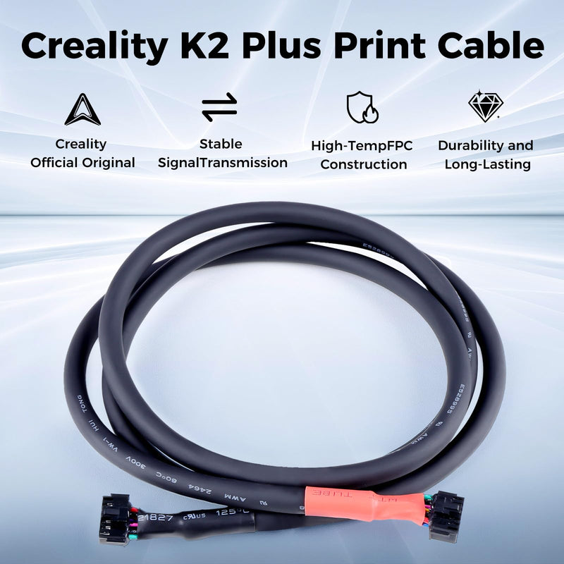 Creality Official K2 Plus Print Head Cable, Original Hotend Mainboard Connector Wire, 1250mm FPC Flat Flexible Cable Replacement for Extruder, Nozzle Adapter Cable for Creality K2 Plus 3D Printer