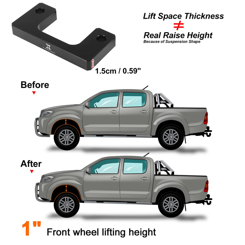 X AUTOHAUX 1 Inch Front Leveling Lift Kit Suspension Spring Strut Spacer Lift Spacers for Chevrolet Silverado 1500 for GMC 1500 2007-2019