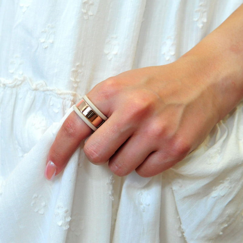 Rinfit Silicone Ring Protector Compatible with Oura Ring - Smart Ring Cover - SportFit U.S. Design Patent - Nude, Size 8
