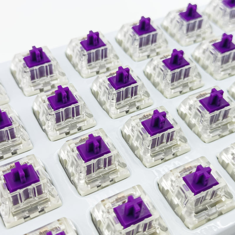 Kailh Pro Purple Switches for Mechanical Keyboard,3-pin/Light Tactile/Pre Lubed/RGB/LED Switches（Pro Purple,108Pcs） 108pcs