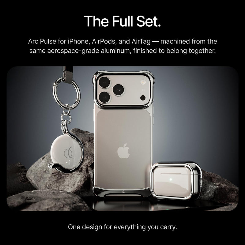Arc Pulse Compatible with iPhone 17 Phone Case (2025), Minimalist Protective Shock Absorption Aerospace Grade Aluminum Shells + Elastomer Inlays Easy Fit 6.3 inch Matte Black