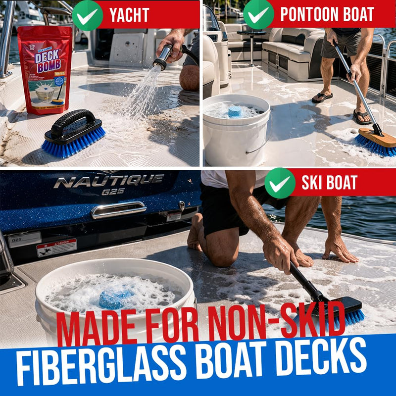Boat Non-Skid Deck Cleaner & Wash | Convenient Tablets | Lift Dirt & Stains | Makes 6 Gallons