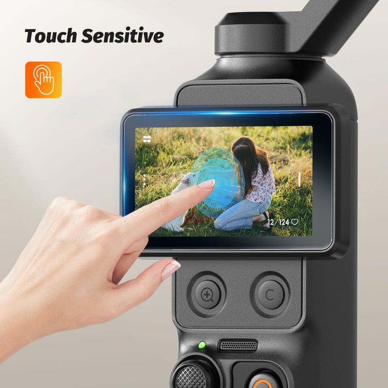 AMAZEAR Screen Protector Combo for DJI Osmo Pocket 4 Pro & Osmo Mobile 8P Viewfinder (4 Pack) – 2x Tempered Glass for Pocket 4P + 2x for OM 8P, 9H Hardness, Ultra HD, Touch Sensitive, Bubble-Free Pocket 4P TGP x2 + OM8P Viewfinder TGP x2
