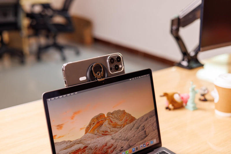 PROfezzion Metal Continuity Camera Mount for Mac Notebooks Laptops, Compatible with MacBook 2017, Mac Book Pro 2017 & Later, MacBook Air 2018 & Later, iPhone 17/16/15/14/13/12 Phones & Mag-Safe Case