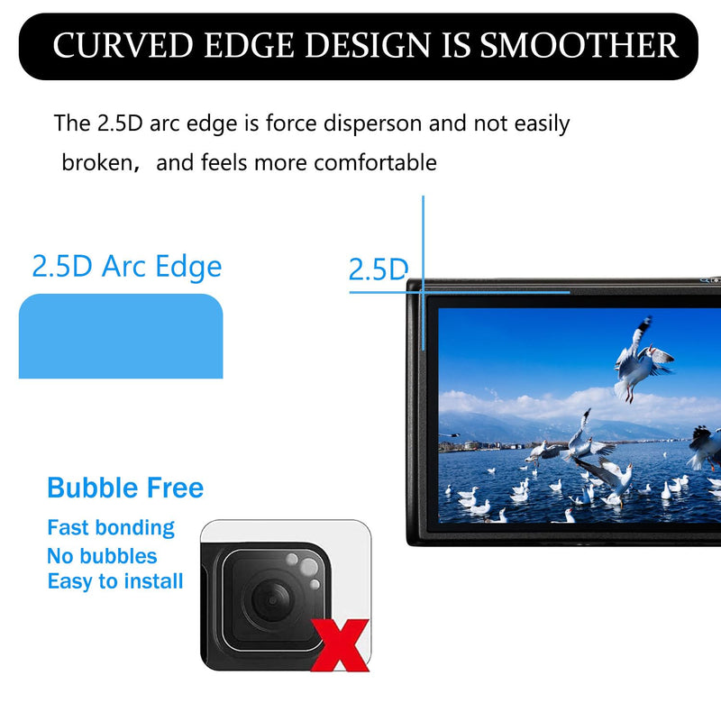 PCTC 3 Pack Screen Protector for Canon PowerShot ELPH 360 HS/IXY 650 Camera | 0.33mm Tempered Glass 9HHardness Anti-Scratch Bubble Free