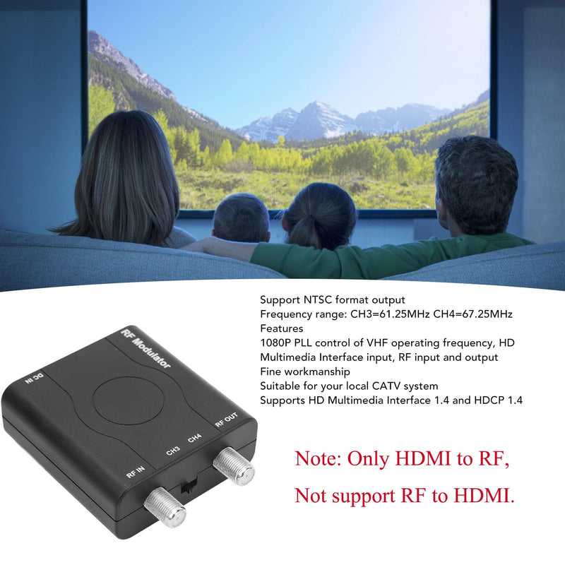 HDM61 HDMI to Coax Adapter, HDMI to RF Modulator NTSC Format | 1080P PPL Control, Plug & Play, Covert HD Multimedia to Radio Frequency Analog Signal, VHF CH3/ CH4, for TV Game Console