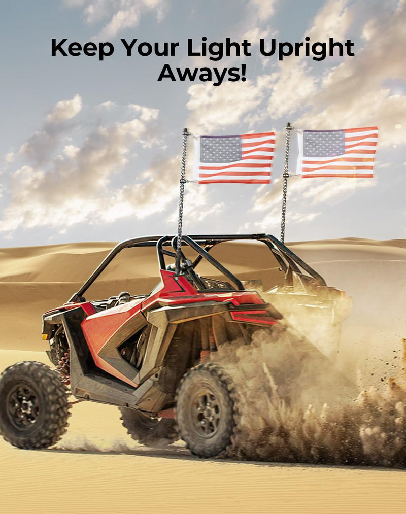 KEMIMOTO UTV Whip Mount Flag Light Mounting Bracket 1 PCS, Heavy Duty Adjustable for 1.75-2 inch Roll Bar Cage Compatible with Polaris RZR 900 1000 XP Pro Turbo Can Am Maverick X3 Commander