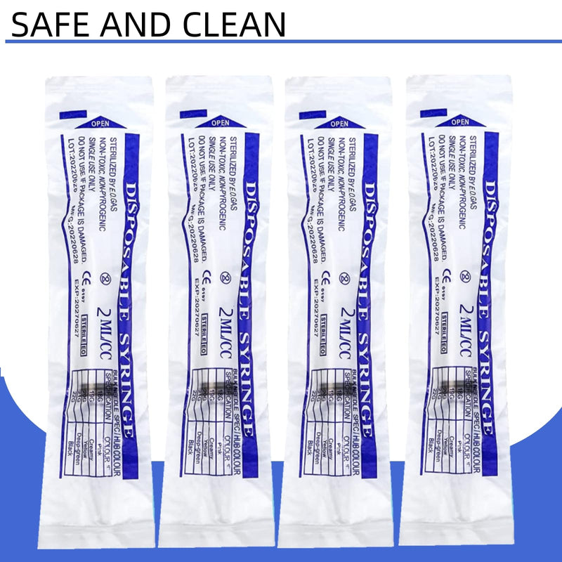 100 Pack Disposable 2.5ml/cc Lab Syringes with 25Ga 1 Inch Needle Luer Lock, Individually Sealed Packed 100 2.5ml 25ga-1inch