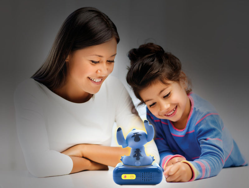 LEXiBOOK, Disney Stitch, Stitch Nightlight Alarm Clock, Sounds and Melodies, LCD Backlit Screen, Luminous, Snooze, Blue, RL800D Disney Stitch - Stitch