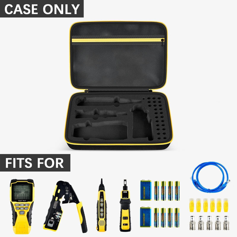 Case Compatible with Klein Tools VDV501-851 VDV500-123 VDV226-110 VDV427-300. Storage Carrying Travel Holder for Cable Tester for Scout Pro 3/ Tracer Probe/Wire Stripper and Accessories (Box Only) Black Standard Case