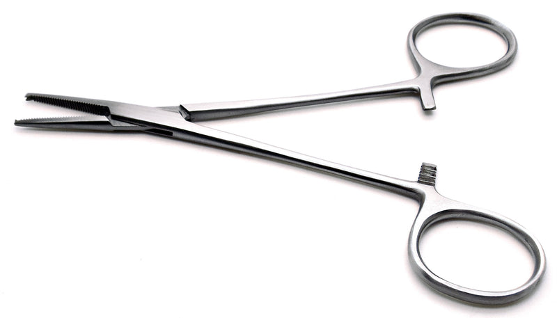 Mosquito Kocher Forceps 5" Teeth 1x2 Straight Hemostat Multi Position Locking Ratched Surgical Instruments