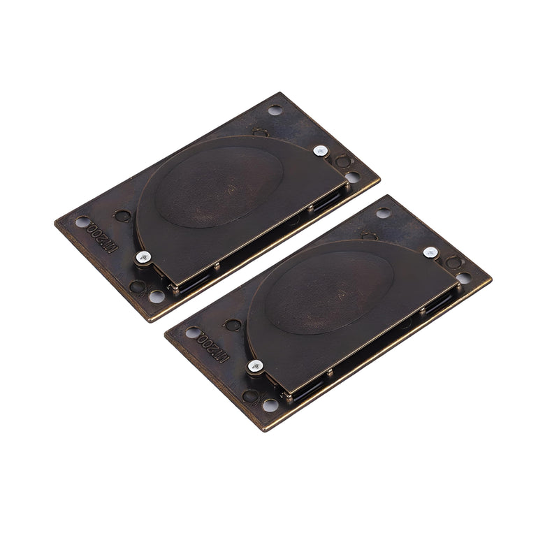 2 Pack 3.6 x 2 inch Antique Style Bronze Recessed Pulls,Vintage Recessed Door Handle,Kitchen Hardware Cabinet Handles Drawer Handles Antique Bronze