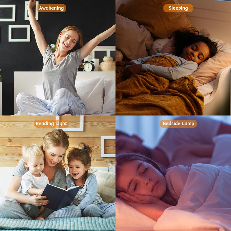 Sunrise Alarm Clock Wake Up Light for Kids Heavy Sleepers Bedroom with Sunrise Sunset Simulation Sleep Aid Dual Alarms Snooze Nightlight Brown Noise sound machine with 25 Nature sounds for Sleeping Black