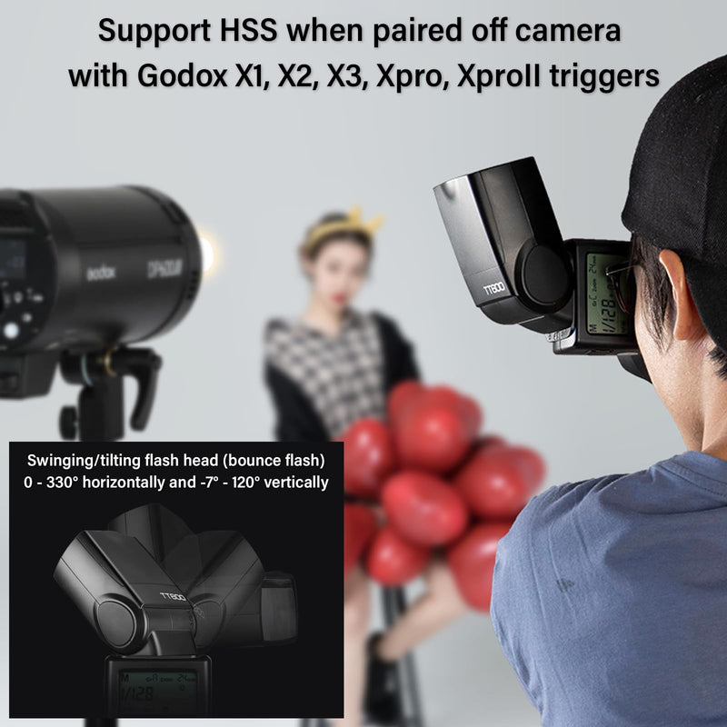 Godox TT600 GN60 2.4G Camera Flash Speedlite & Diffuser for Studio Portrait | Master/Slave GN60 Manual Flash, HSS when paired off camera with Godox X Trigger System for Canon, Nikon, Fujifilm and Olympus Diffuser Kit for Universal Hot Shoe