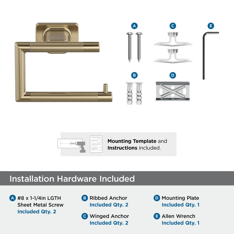 Amerock Bronx Golden Champagne Single Post Tissue Holder, BH26617BBZ Toilet Paper Holder 1-Piece