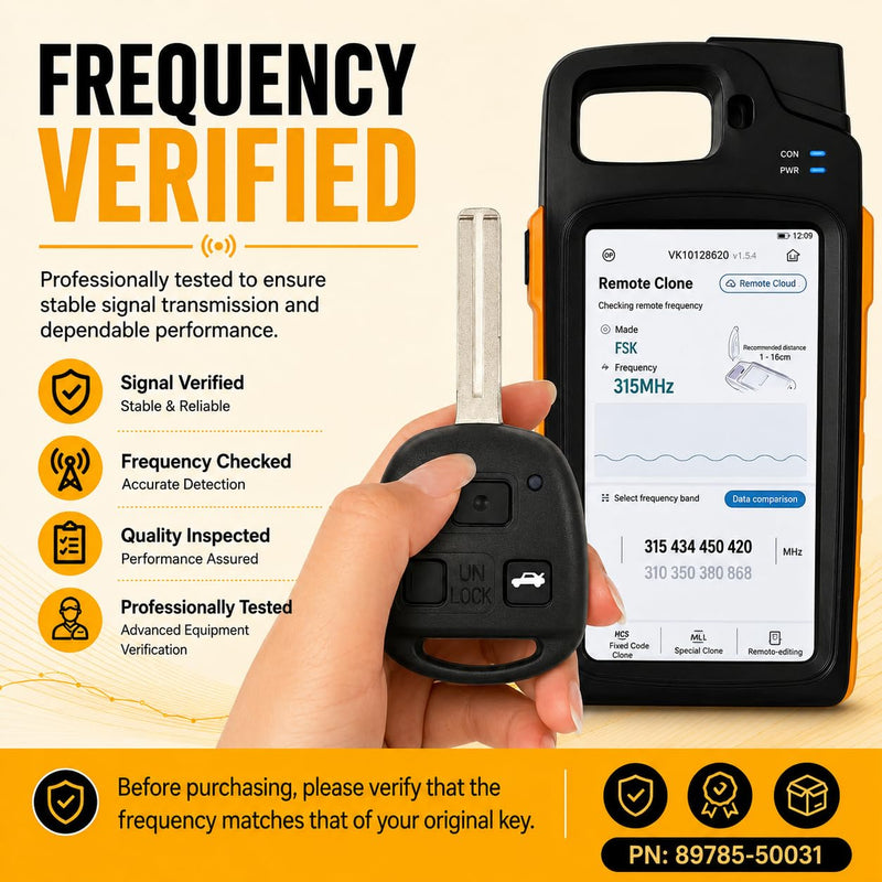 Key Fob Replacement Fits for 2001-2005 Lexus IS300/ 2002-2003 ES300 | HYQ1512V 89785-50031 4C Chip 1.5in Blade (Requires Master Key)