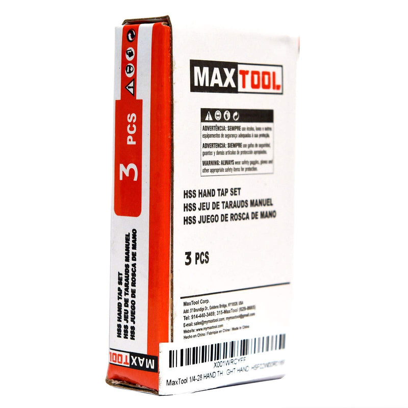 MaxTool M8x1.25 Hand Thread Tap Sets Including Taper+Plug+Bottom Metric HSS M2 Taps Set Pitch 1.25mm FULLY GROUND RIGHT HAND; HSM02W00R08